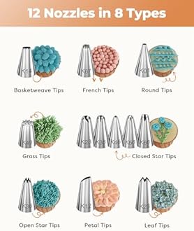 Kootek 71PCs Cake Decorating Kit, Baking Supplies Tools - Includes Cake Stand Turntable, 12 Icing Piping Tips Set, 2 Frosting Spatulas, 3 Scrapers, 50+2 Piping Bags, Coupler, Video Tutorial, Booklet