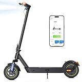 isinwheel S10Plus Electric Scooter 38 Miles Range, 21 MPH Top Speed,10' Pneumatic Tubeless Tires, Folding 750W E-Scooter for Adults with Dual Suspension and Turn Signal