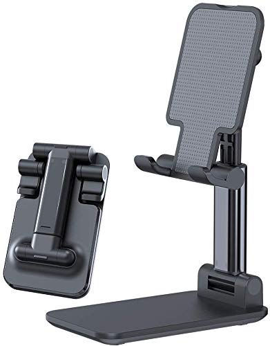 SAFESEED Foldable Mobile Stand Holder – L13 [2020 Updated] Angle & Height Adjustable Desk Cell Phone Holder Anti-Slip Compatible with Smartphones/iPad Mini/Game/Kindle/Tablet(4-10″) (Black)