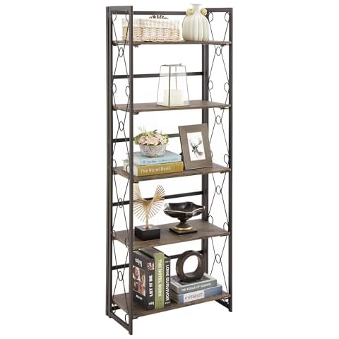 VECELO 5-Tier Folding Bookshelf Cover