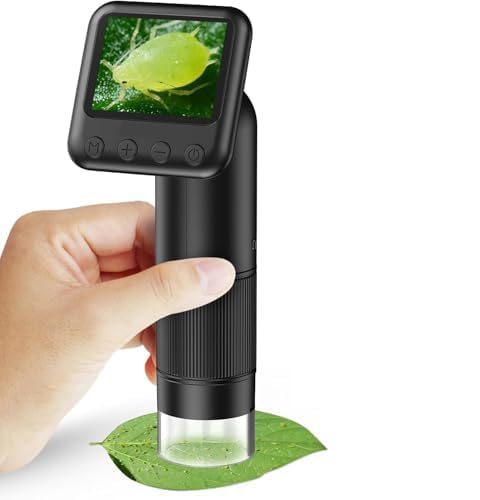 Cyfrowa kamera mikroskopowa z powiększeniem 400-800x, 6 diod LED, regulowany ekran, podgląd na żywo, nagrywanie obrazu i wideo
