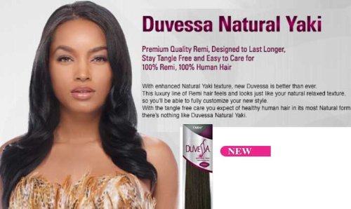 Outre Duvessa 100% Remi Human Hair Weave - Natural Yaki (10 INCH, 1B - OFF BLACK)