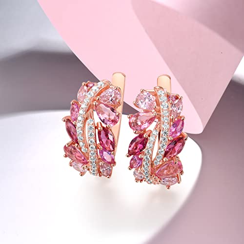 Santuzza 925 Sterling Silver Marquise Gemstone Twist Earrings Cubic Zirconia Dangle Earrings for Women3