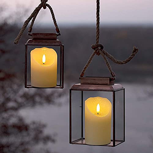 Wondise Flameless Flickering Pillar Candles With Remote And Timer, Battery Operated 3D Wick Real Wax Ivory Warm Light Led Pillar Candles For Home Decoration Indoor, Set Of 3(D3 X H4,5,6 Inch) #TOP4