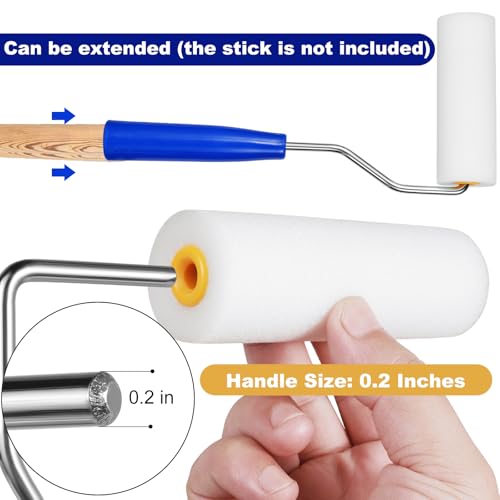 Juegos de bandejas para pintar sin marcas con minirodillos de espuma suaves de 12 piezas 4