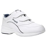 Propét Women's Tour Walker Strap Sneaker, White/Blue, 5 Medium US