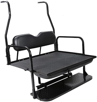 Miniatura 2 de ECOTRIC Asiento plegable trasero compatible con carrito de golf Club Car DS modelo 2000-2013 con barra de agarre adicional, capacidad de peso de 400