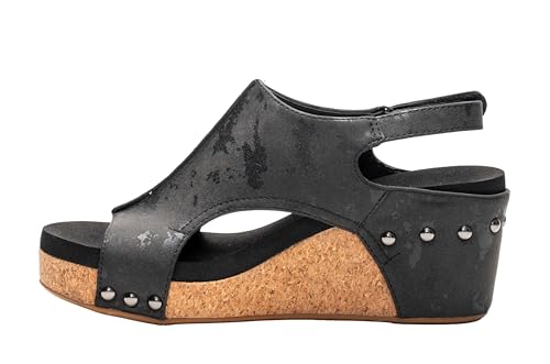 Image of Corkys Footwear Womens Carley Wedges, Featuring Corkys EVA Foam Cushioned Insoles, A 2.5 Inch Heel, Lightweight For All Day Wear, And Hook And Loop Closure
