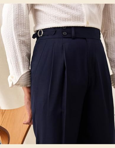 Mens Classic Fit Pants Casual Dress Pants Slim Fit Flat Front Trousers Slacks2