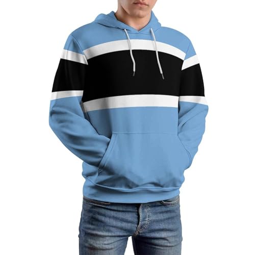 Sweat à Capuche Botswana Drapeau Contre le Froid Style Harajuku Confortable