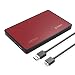 Produktbild ORICO 2,5" Externes Festplattengehäuse, USB 3.0 Externes festplatten Gehäuse für SATA 2,5 Zoll Interne HDD und SSD von 7/9,5 mm mit USB3.0 Kabel,Werkzeugfreie Montage, Rot