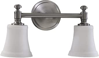 Two Light Satin Nickel Satin Opal Glass Vanity