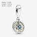 Pandora Jewelry Blue Compass Rose Dangle Crystal Charm in Sterling Silver