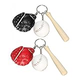 PRETYZOOM 2 Satz Baseball-anzug Mini-baseball Roter Schlüsselanhänger Softball-schlüsselanhänger Baseball-leder-schlüsselanhänger Personalisierter Baseball-schlüsselanhänger Neuheit Pu Sport