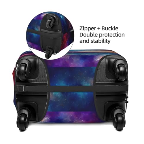 Nebula and Milky Way Print Luggage Cover Washable Elasticated Suitcase Covers TSA Approved Stylish Dust and Scratch Resistant Case Protector for Kids and Adults4