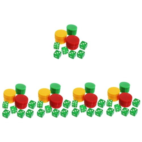 ibasenice 5sets Dadi Divertenti Con Chips Resistenti All Usura Gioco Da Tavolo Per Feste Accessorio Per Giochi Da Tavolo Chips e Dadi