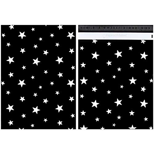Image of Inspired Mailers - Poly Mailers Variety Pack of 30 (10 Each: 6x9, 10x13, 14.5x19 Sizes) - Silver Stars Deluxe - Assorted Sizes Shipping Bags - Multi-Size Envelopes