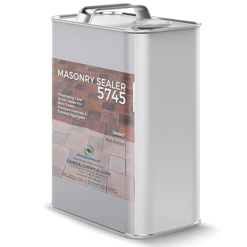 DeckGeneral High Gloss Masonry Sealer 5745 - Heavy Duty Outdoor Concrete Sealer - Multi-Purpose Acrylic-Based Waterproof Coating for Bricks, Mortar, Patio, Stairs, Walls, Pavement Etc. - 1 Gallon