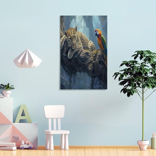 Tableau léopard décoration murale impression sur toile 30x45cm - 4