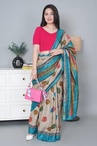 Image of Mlada V-Neck Stretchable Saree Blouse Top for Women | Slim Fit Short Sleeves Solid Cotton Blouses | Readymade Saree Blouses for Women Festive & Ethnic | Blouse Crop Top