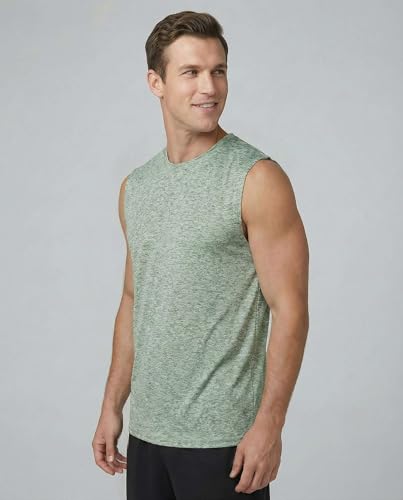 Image of Real Essentials 3 & 5 Pack: Men's Dry-Fit Active Athletic Tech Tank Top - Regular and Big & Tall Sizes (S-5XLT)