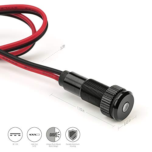 Lámpara LED para tableros Oznium 12V con bisel negro miniatura 6