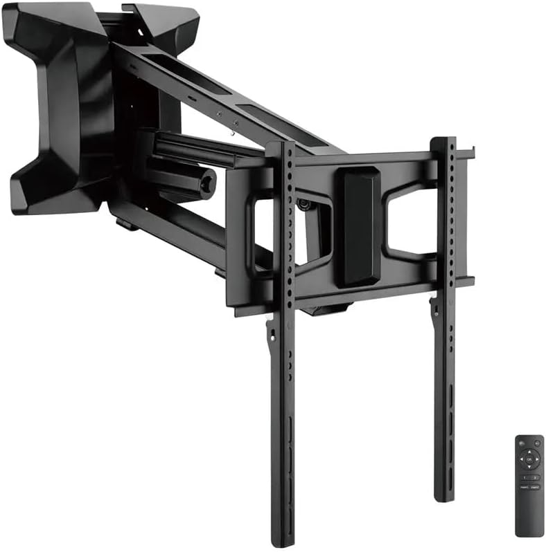 Motorized Electric Above Fireplace Mantel Pull-Down Full-Motion TV Wall Mount for TVs 37in to 80in, Weight Capacity 77lbs, VESA up to 600x400, Rotating, Height Adjustable