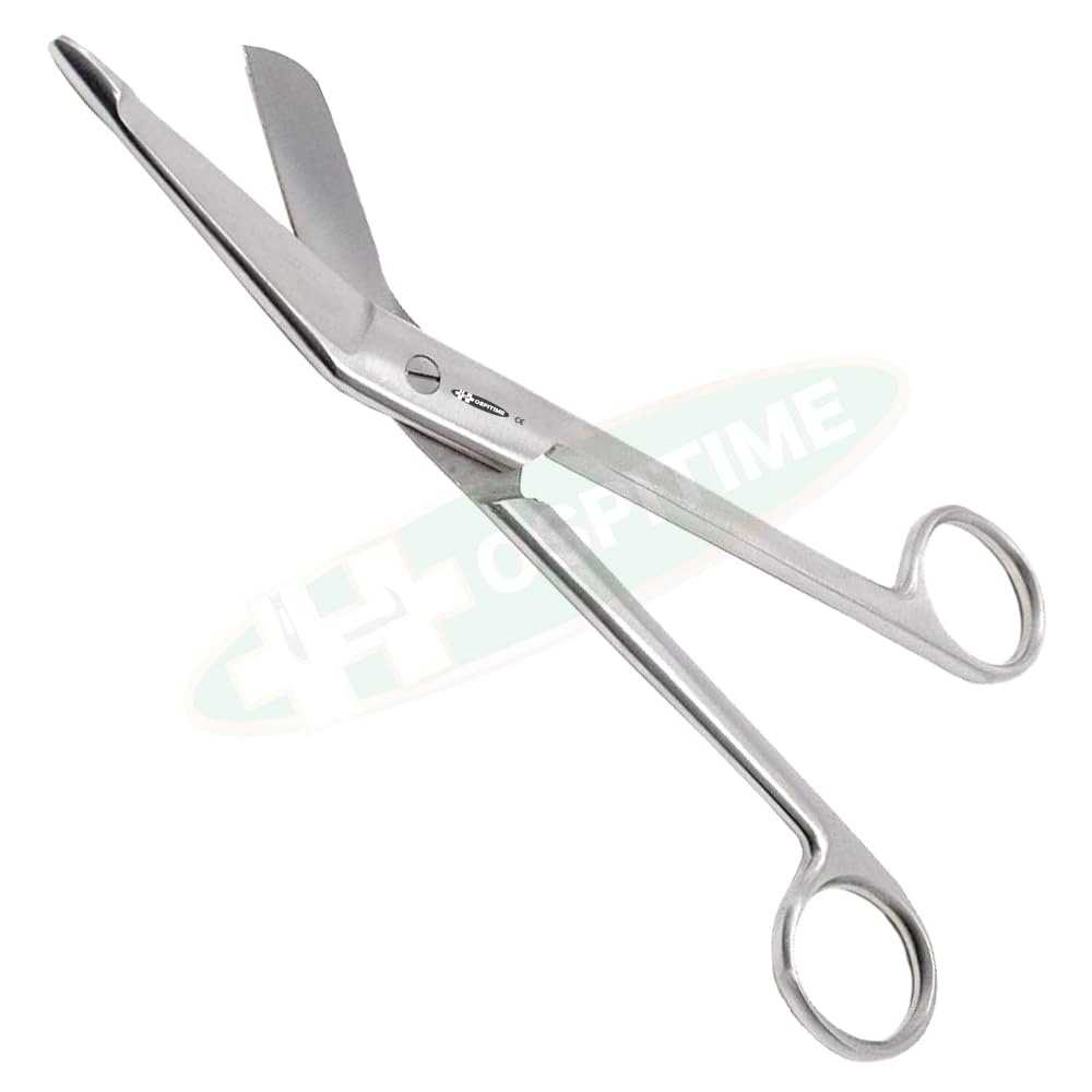 H O S P I T I M E Lister Bandage Scissors/Lister Plaster Cutting Angled Scissors - Stainless Steel (5.5"/14cm)