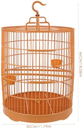 Totority Plastic Hanging Bird Cage for Small Pets 30cm Round Top Parrot Cage Outdoor Plastic Birdhouse - 5