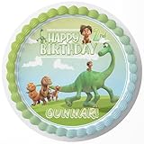 Cakecery Good Dinosaur Edible Cake Topper Sheet Image Print Round