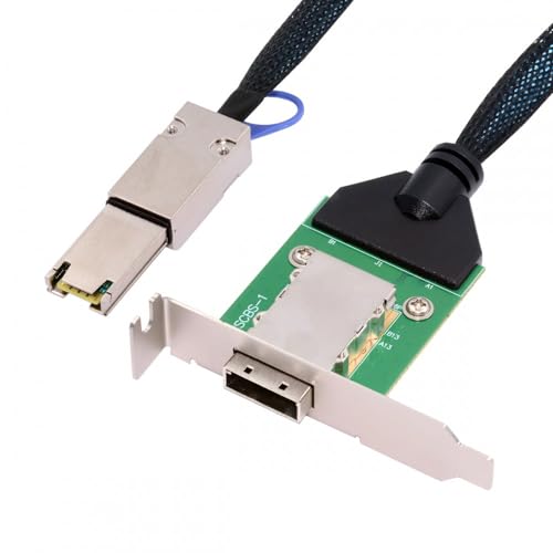 CY Internal Mini SAS SFF-8087 Male to External SFF-8088 Female Extension Cable PCBA with Low Profile Bracket