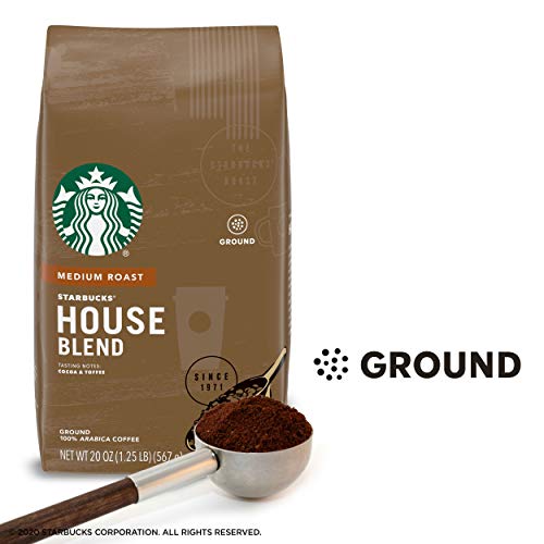 Image of Starbucks Medium Roast Ground Coffee - House Blend - 100% Arabica - 6 bags (20 oz. each)