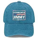 i Stand with Jimmy Kimmel Hat for Mens Classic Washed Distressed Baseball Caps Cyan Blue