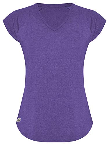 GO HEAVY Fitness T-Shirt de Sport Fonctionnel pour Femme T-Shirt de Running à Manches Courtes, Haut de Yoga à séchage Rapide | Mauve L Cover