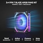 Redragon GCF012 Standard 120mm PC Case Fan, Daisy-Chain Connection, 5V 3Pin ARGB Lighting, 4 Pin PWM Case Fan, for Radiator/Computer Case Cooling, 120x120x25mm, 3 Pack, Black - Image 2