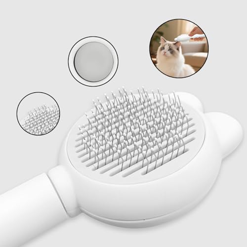 Image of Zoocozy Cat Brush for Shedding, Dog Deshedding Brush, Pet Hair Removal Tool for Puppy Pitten(White)