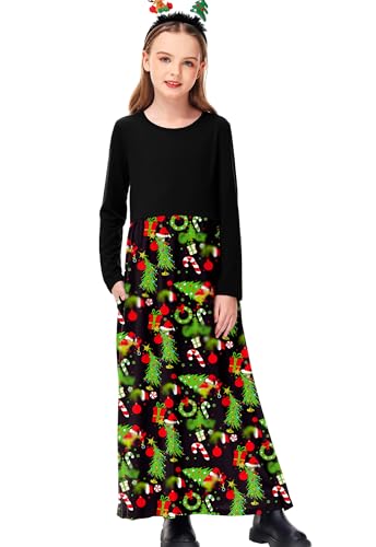 Image of Deerose Girls Maxi Dress Short Sleeve Casual Long Dresses with Pockets 5-14 Years