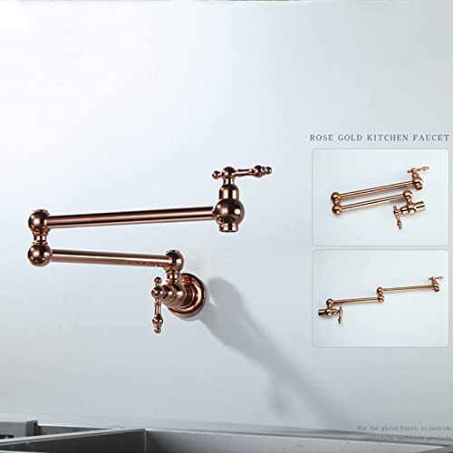 Grifo de cocina de pared extensible y giratorio con doble interruptor 3