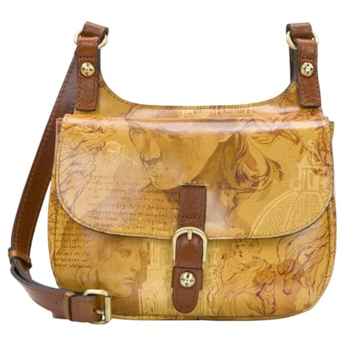 Patricia Nash Claretta Leather Crossbody Saddle Bag - Italian Sketchbook -