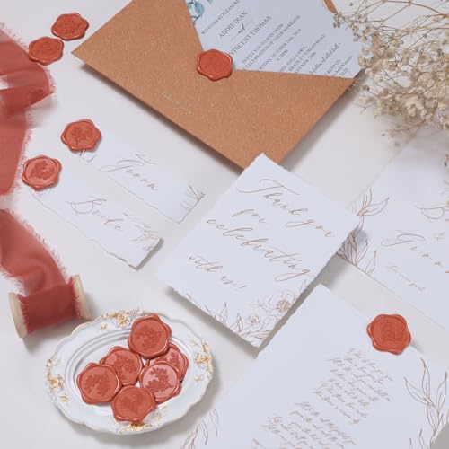 image for UNIQOOO Wax Seal Stickers - Eucalyptus Wedding Invitation Envelope Sea
