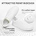 Rominz Women's White Tennis Shoes Fashion PU Leather Sneakers Lightweight Casual Walking Shoes for Unisex(White,US8)
