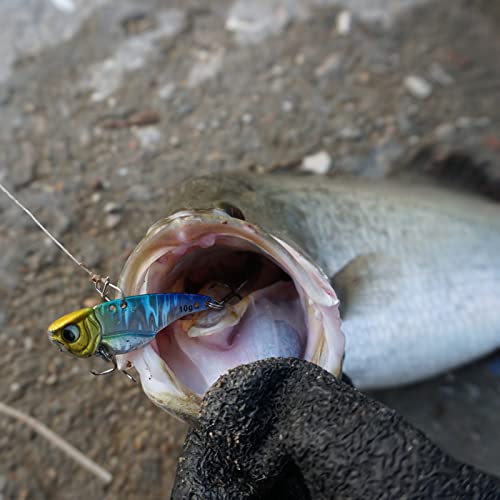 Feilingdi メタルバイブレーション ルアー メタルバイブ 7g 10g 15g 6個セット 淡水の川と湖 堤防 海釣り遠投 ブラックバス シーバス タチウオ サーモン マゴチ ヒラメ メバル 青物 (7g/4.4cm 6個セット) 6枚目