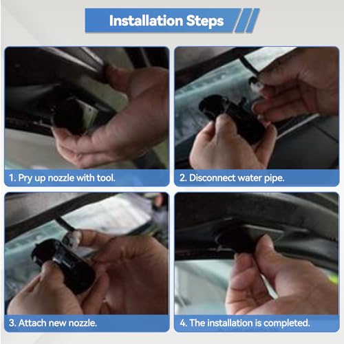 XUKEY 2 Stück Scheibenwaschdüse für VW, 5M0955985C Auto Scheibenwaschdüse, Beheizbar Vorne Windschutzscheiben Spritzdüse, Wischersprühdüsen für SEAT VW Golf 5 6 7 Passat Touran 5T