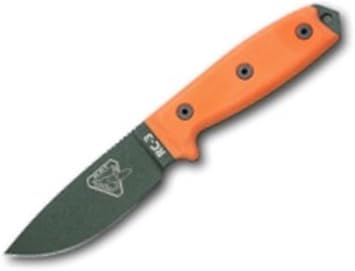 ESEE -3 Plain Edge OD Blades with Orange G10 Handles and Black Molle Sheath