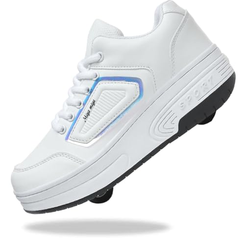 Yogeeft Kids Shoes with 2 Wheels - Fashion Roller Sneakers for Boys Girls Party Birthday Christmas