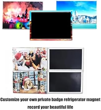 Badge Maker Machine, Magnetic Rectangular Badge Making Kit with Paper Cutter and 100 Components, Ideal for Refrigerator