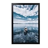 Egofine 12x18 Black Solid Wood Picture Frame with Plexiglass Matted for 8.5x11, Wall Mounting Hanging Poster Frame Vertically or Horizontally