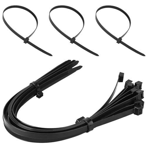 15pcs Collier de Serrage Plastique, 12 x 600 mm Collier Serrage Plastique noires ultra-résistantes en nylon résistant aux UV, colliers de serrages autobloquant pour extérieur intérieur jardin maison