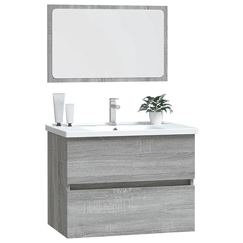 Muebles de baño para ganar almacenamiento con el juego de 2 piezas gris 5