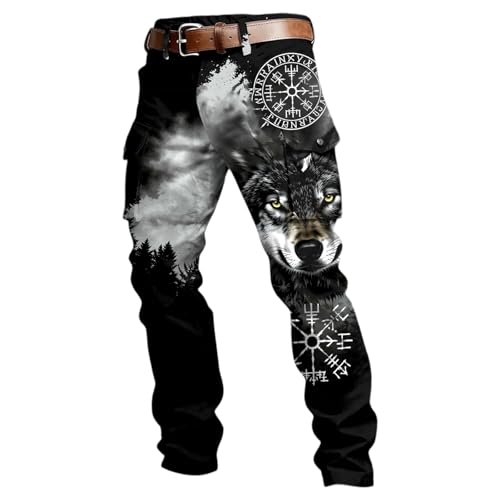 Pantalones cargo hombre vikingos de secado rápido y estilo retro